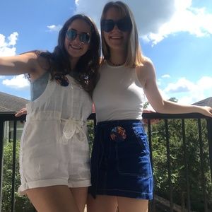 LF White Linen Overalls